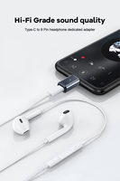 Adaptateur Convertisseur Audio USB Type-C 8 Broches avec LED OTP et Contrôle par Câble pour Micro, Son Sans Perte, Neuf, pour Téléphones Mobiles et Ordinateurs Portables