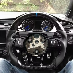 Volante in fibra di carbonio per <span class=keywords><strong>Volkswagen</strong></span> VW Golf 7 7.5 MK7 ID5 ID6 ID7 GTI GTR Passat Jetta in pelle - Product Image 6