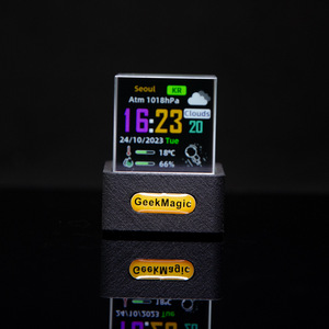 Station météo intelligente Wifi miniature de bureau avec horloge, affichage <span class=keywords><strong>photo</strong></span> en cube de cristal holographique, animations GIF, album - Product Image 2