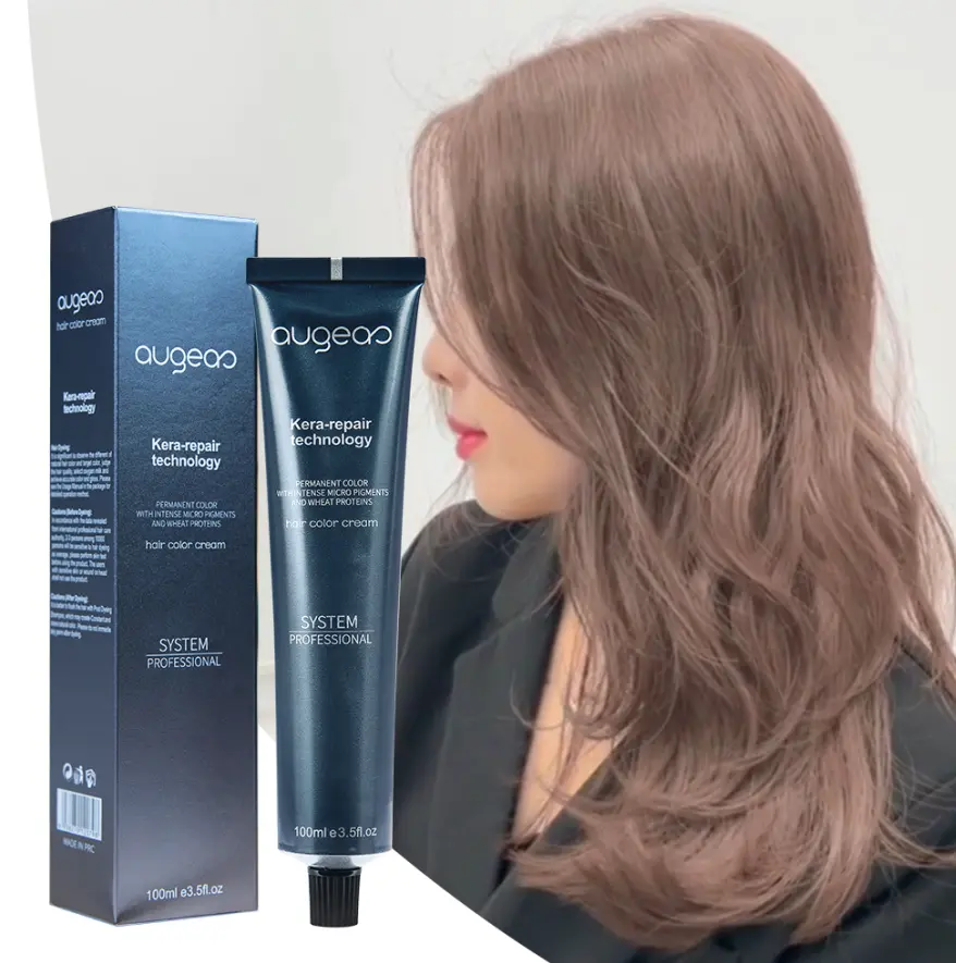 augeas brands wholesale OEM private label custom logo 100ml salon professional permanent hair color cream