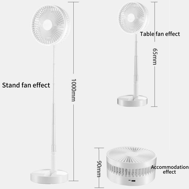 Portable Rechargeable USB Folding Desktop Smart Fan with Remote Control and Timer, Suitable for Home and Outdoor Use.
