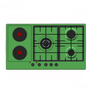 Tops Electric and Gas With 201 Stainless Steel Plate China Factory Cooking Stove 5 Burner