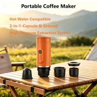 Machine à café portable 2-en-1, chauffe-eau pour capsules et café moulu, machine à expresso sans fil avec charge Type-C