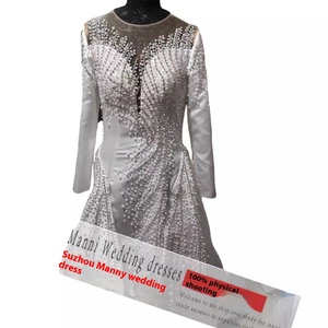 Robe de mariée africaine neuve en gros avec manches longues et dentelle pour les mariées - Product Image 5