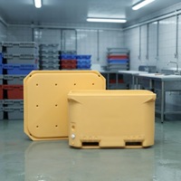 Glacière portable rotomoulée en PEHD de 660 L avec isolation thermique, chariot, bac à glace, pour canettes de vin, logo personnalisé imprimé, pour aliments