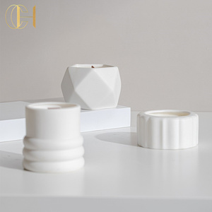 C & H Low Cost Vente en gros Pot en céramique de forme spéciale <span class=keywords><strong>Bougie</strong></span> de parfum de maison Bougies parfumées faites à la main sans couvercle - Product Image 6