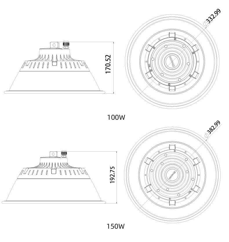 100W200W Warehouse UFO LED High Bay Light _led high bay