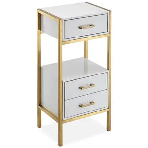 รถเข็นเก็บของแบบมีลิ้นชักสำหรับร้านทำผม บิวตี้ซาลอน รุ่น Black Gold Salon Storage Trolley Cart - Product Image 3