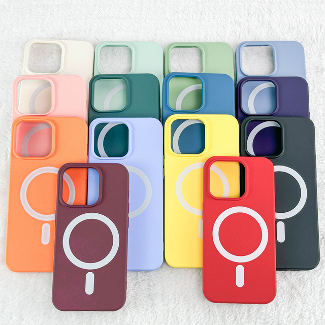 Hot Selling Wholesale Silicone Magnetic Lined Cases Mobile Phone Cases for Iphone 14 Pro 13 12 11