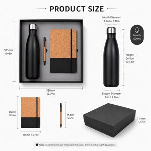 Ensemble cadeau d'entreprise haut de gamme avec logo personnalisé, carnet A5, stylo, bouteille d'eau isotherme, coffret cadeau promotionnel pour entreprise - Product Image 3