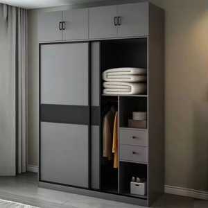 Armadio scorrevole moderno su misura per tutta la casa con mobile superiore per soggiorno e officina, ecologico - Product Image 1