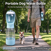 Bouteille d'eau portable 3 en 1 pour animaux de compagnie, distributeur d'eau léger et détachable, bol de voyage en plastique pour chiens et chats, promenades, randonnées