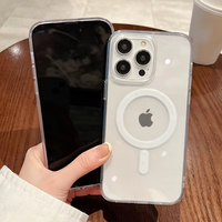 Étui de luxe transparent en acrylique magnétique à chargement sans fil pour iPhone 17 Pro Max 16 15 14 13 – Coque transparente anti-chute