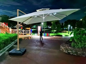 Waterproof Large Cantilever Umbrella with Solar <b>Panel</b> <b>Lighting</b> - Product Image 6