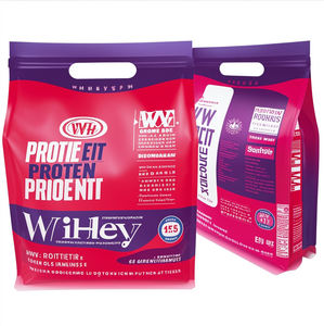 Impression personnalisée 1kg 2kg sac de poudre de protéines sac d'emballage de céréales <span class=keywords><strong>lait</strong></span> en poudre noix de coco fond plat sac zip-lock pour poudre de protéine de lactosérum - Product Image 2