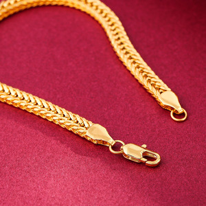 Pulsera Jianai Chapada en Oro de 18K, Cadena de 6MM para Hombre, Joyería, Regalo - Product Image 2