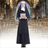 Fantaisie Robe Cosplay Vierge Marie Infirmière Tenue De Fête Adulte Soeur Pasteur Performance Vêtements Halloween Nonne Prêtre Couples Costume