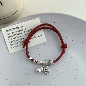 Pure Silver Gourd Red <b>Rope</b> <b>Bracelet</b> Unisex Gift For Horse Year Luck Wealth Charm Jewelry - Product Image 4