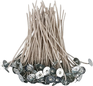 En stock, mèche à <span class=keywords><strong>bougie</strong></span> tressée pré-tabulée en <span class=keywords><strong>cire</strong></span> enduite écologique, mèches en coton naturel sans fumée <span class=keywords><strong>pour</strong></span> la fabrication de bougies à faire soi-même - Product Image 1