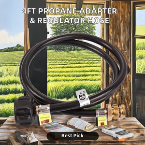 <span class=keywords><strong>Tuyau</strong></span> de gaz <span class=keywords><strong>propane</strong></span> en laiton haute pression de 4 pieds avec adaptateur CGA 600 QCC pour barbecue, chauffage, modèle XG09 pour bouteille de 1 lb - Product Image 5