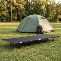 Lit de camping pliable moderne et portable avec cadre en alliage d'aluminium et tissu Oxford 600D, chaise longue individuelle pour l'extérieur, la plage et les voyages