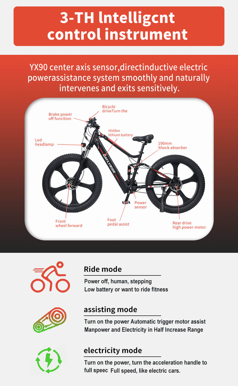 Electric bike 1000W Dailyride LEO Magnesium rims