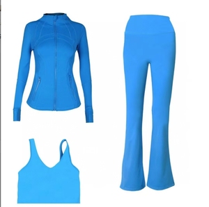 Custom 3-Piece Women's Sports <b>Yoga</b> Set Solid Casual Bra Zipper <b>Jacket</b> & Leggings Plus Size Gym Fitness Clothing for <b>Yoga</b> - Product Image 4