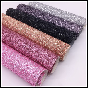 Grade 3 Chunky <strong>Glitter</strong> Fabric <strong>Vinyl</strong> for Wallpaper Bags Shoes Hairbows Crafts Decorative Purposes Knitted Backing Faux PU Leather - Product Image 3