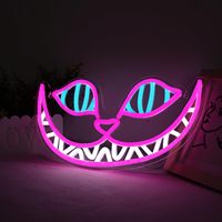 Enseignes au néon Chat du Cheshire, Alice au Pays des Merveilles, Chat souriant, lumière au néon LED, montage mural, intensité réglable, chambre à coucher, salle de jeux, bar, fête, cadeau d'anniversaire
