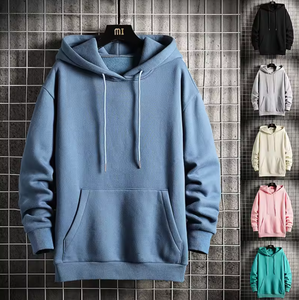 Sudadera con capucha de forro polar grueso, lisa, con logo bordable, venta al por mayor transfronteriza en stock - Product Image 2