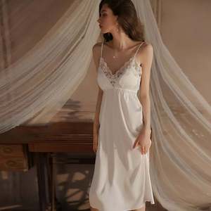 Ensemble de lingerie romantique pour femmes, robe de nuit sexy en maille transparente avec bretelles rembourrées, ensemble de deux pièces, vêtements de nuit pour la maison, pyjamas - Product Image 6
