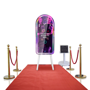 45/32 дюймов круглый красный светодиодный ковер волшебное зеркало фотобудка и фотобудка совместим с камерами видеобудка - Product Image 1