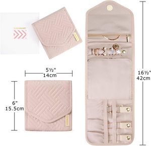 Hot Selling Custom Style Travel Jewelry Organizer Case Foldable Jewelry Pouch Roll For Journey