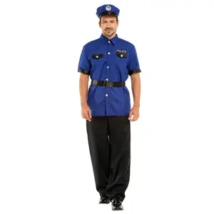 Costumi uniformi della polizia degli uomini all'ingrosso costumi di Halloween per adulti costumi da ufficiale per la festa di gioco di ruolo