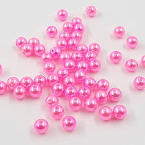 Hạt nhựa tròn giả ngọc trai màu hồng, có lỗ, kích thước 3 4 6 8 10 12 mm, 30 màu, dùng cho máy làm ngọc trai - Product Image 2