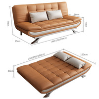 Sofá Cama Plegable Modular de Doble Uso, Moderno, Multifuncional, de Tela Tecnológica, para Apartamentos Pequeños, Sala de Estar, con Almacenamiento