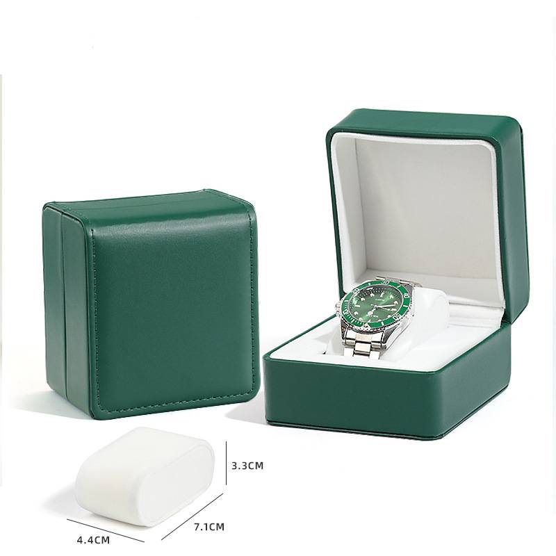 Cuero PU Redondeado Verde Oscuro