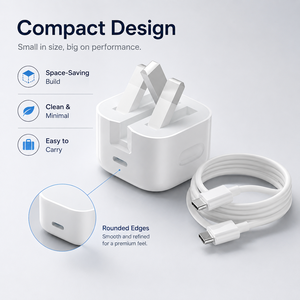 20W <b>USB</b> <b>C</b> Wall Charger with 2M Cable PD Fast <b>Charging</b> for Mobile Phone UK <b>Plug</b> - Product Image 5
