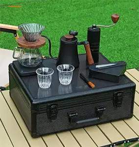 Hand Brewed Coffee Set Coffee Traveling Case Outdoor Portable Hand Crank Bean Mill Gift Set