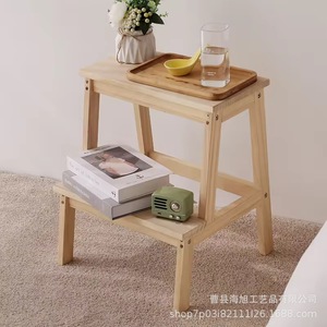 Solid Wood Double Layer Step <b>Stool</b> Multi Functional <b>Storage</b> Footstool Home Shoe Changing <b>Stool</b> Scandinavian Design - Product Image 5