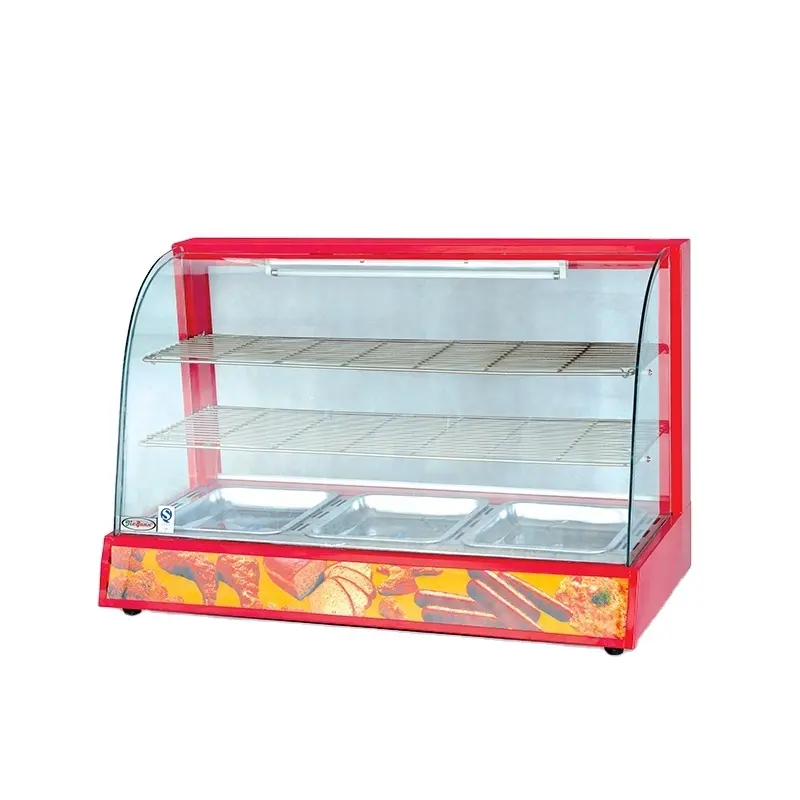 Curved Glass / Food Display Warmer/electric food showcase