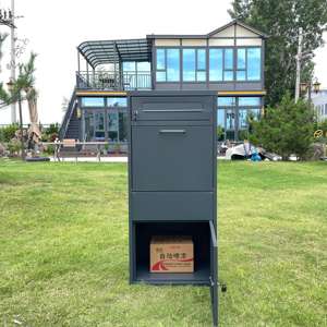 Boîte aux lettres extérieure autoportante en acier personnalisée, résistante aux intempéries, en métal durable, étanche, antivol, capacité de 3 niveaux, connectable - Product Image 1