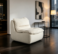 Canapé modulaire simple rembourré en mousse de style crème moderne pour salon et appartement
