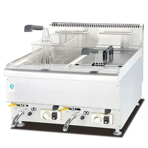 Counter top One Tank 2 Basket gas fryer With Italy temperature controller