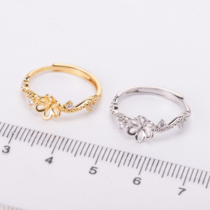 Anillo de Plata S925, Accesorio de Joyería de Plata Moderno para DIY, con Cuentas Redondas de 9-11 mm, Incrustaciones con Forma de Número 10224 - Product Image 2