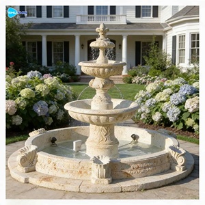 Moderne Fontane a Cascata in Marmo Bianco Naturale per Giardini Esterni in Vendita - Product Image 4