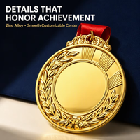 Médaille de récompense en métal de haute qualité, médaille en métal 3D pour les médailles et les trophées sportifs, médaille en métal doré gravée pour les sports