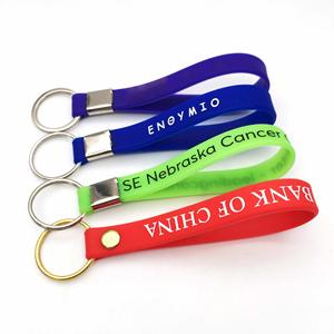 Silicone Keychain Wristlet in Bulk Glow-In-The-Dark Soft Rubber <b>Key</b> <b>Ring</b> Charm Custom Promotional for Bag Business Gift - Product Image 3