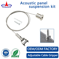 FENGMIN En gros Pince de suspension pour câble à boucle double face en acier réglable, nickelé, chromé, pour suspension de câbles métalliques
