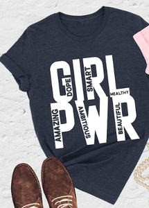 T-shirt Girl Power da donna, casual, girocollo, 100% cotone, stampa con scritta femminista, per tutte le stagioni, vestibilità regolare - Product Image 1
